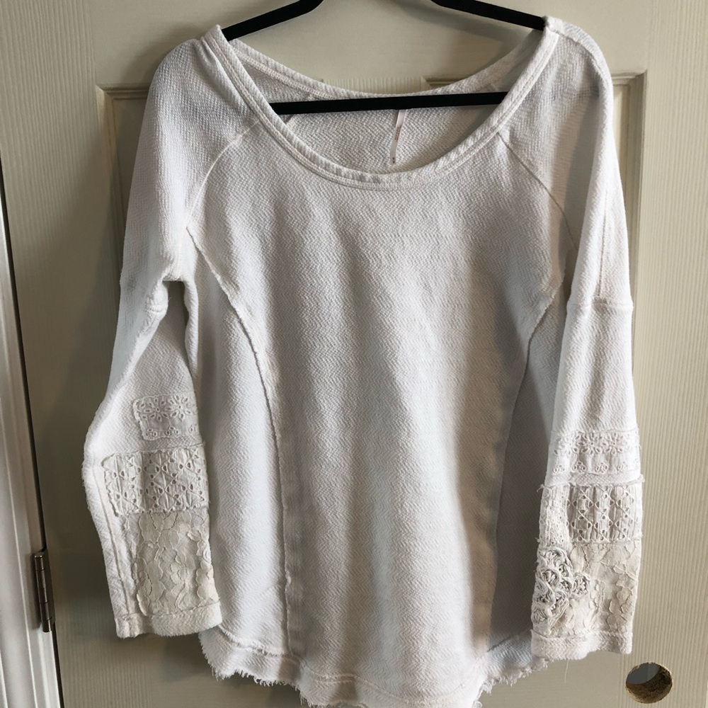 White Free People sweater